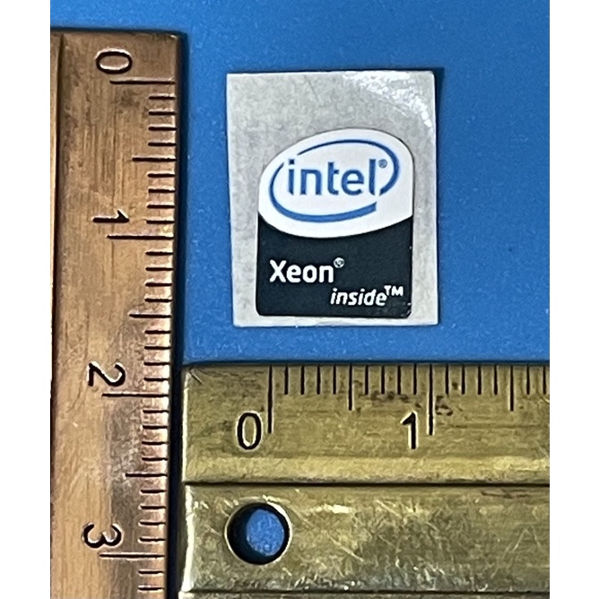 Sticker stiker logo intel Xeon lama ukuran kecil xs
