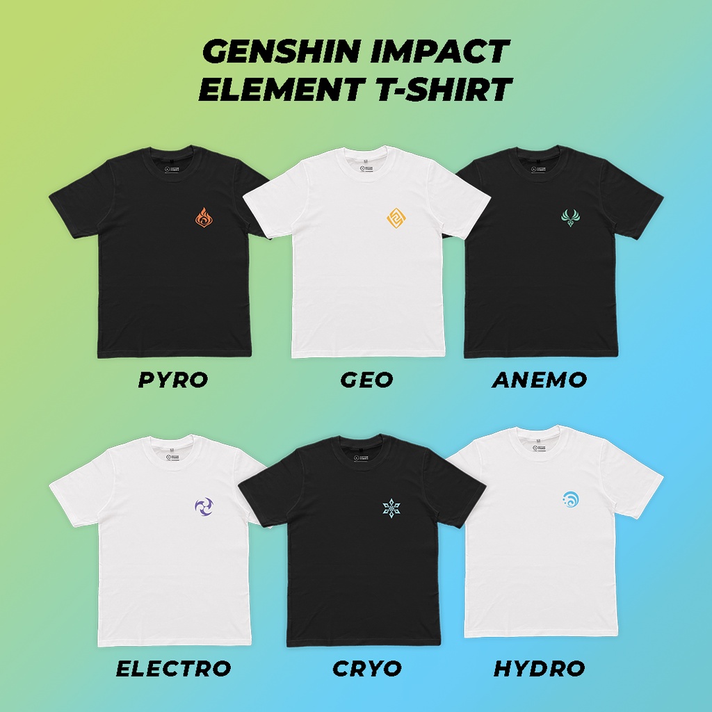 Genshin Impact Element / Vision T-Shirt Series / Kaos Genshin Impact / Baju Genshin Impact