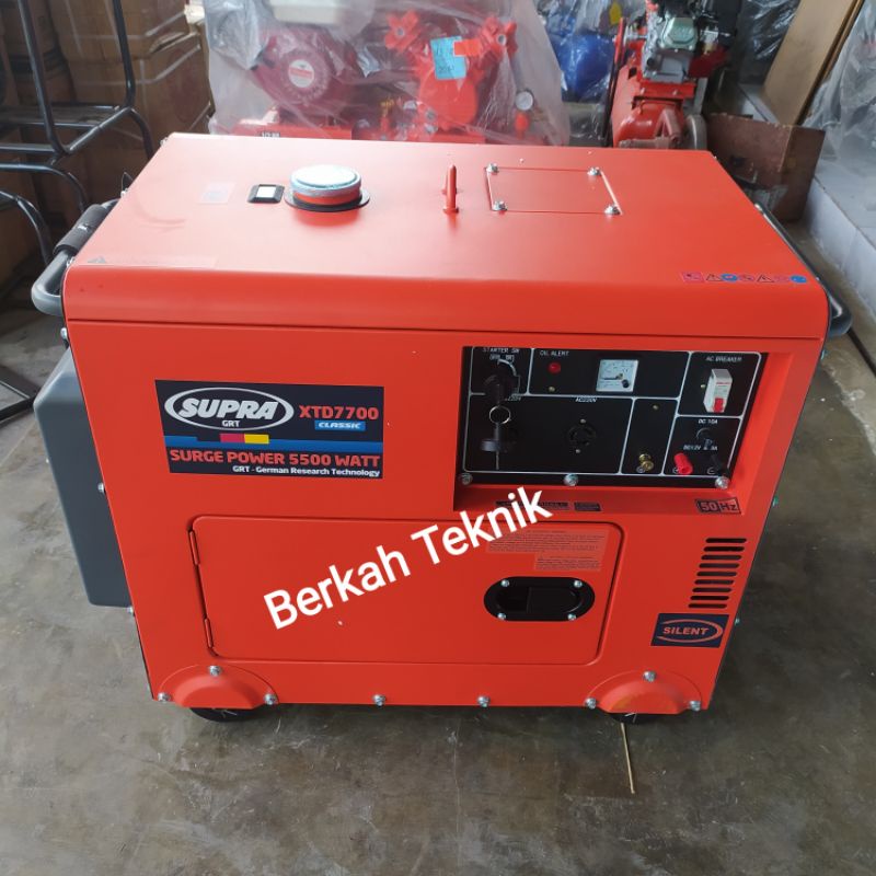 Genset Diesel Silent 5000 Watt Supra XTD 7700