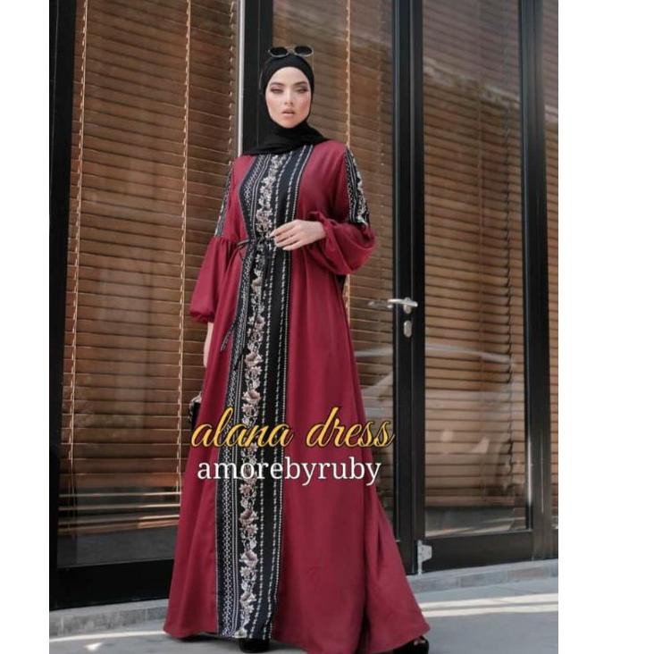(BISA COD) gamis Alana dress/Jasmine dress/Alena dress/new safeeya dress Amore by Ruby ORI
