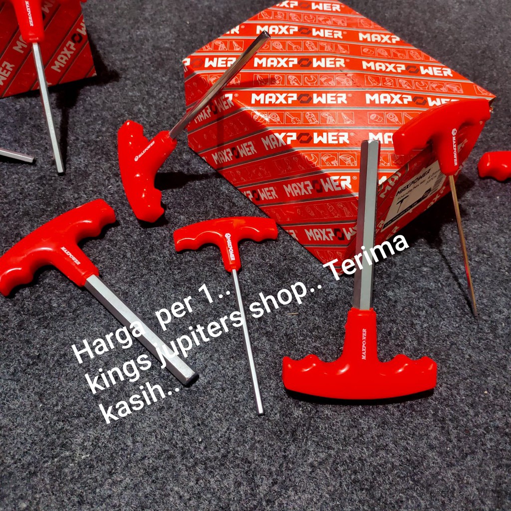 GAGANG T KUNCI L 4,5MM CR-V T HANDEL HEX KEY 4,5MM KUNCI L 4,5 MM KUNCI L PEGANGAN T 4,5MM MAXPOWER