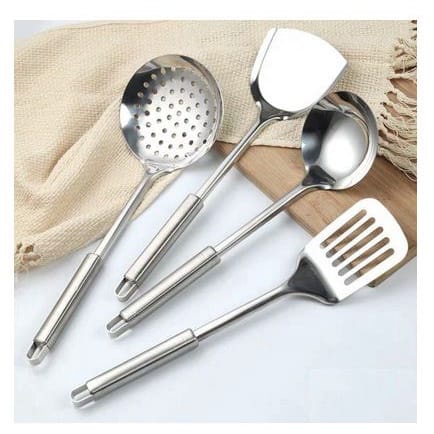 Spatula Set Stainless Isi 4 Pcs - Set Sutil Stainless - Spatula Set Sutil - Samsi Penggorengan