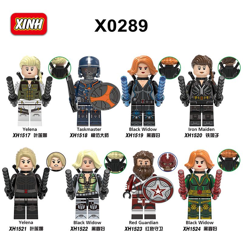 mainan anak action figure Black Widow X0289 iron maiden yelena taskmaster red guardian Minifigure Mi