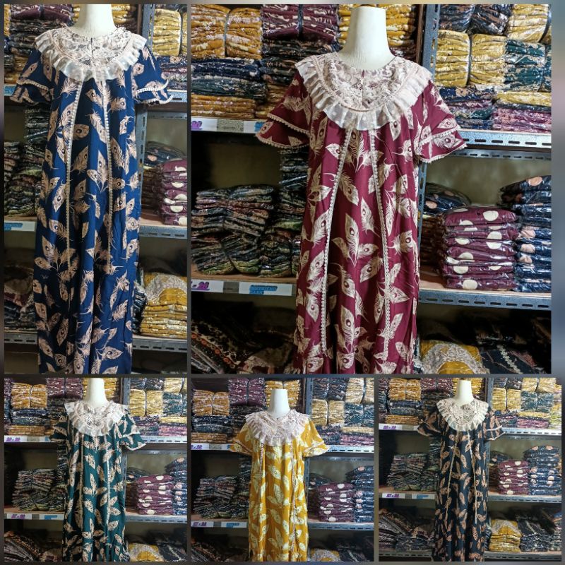 [Bisa Cod] Terbaru Daster Arab Renda Motif Bulu || Bhusui Resleting Depan