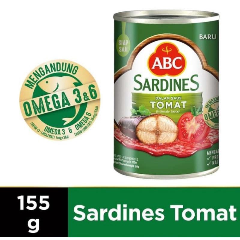 

Sarden Saus Tomat ABC Sardines in Tomato sauce 155gr