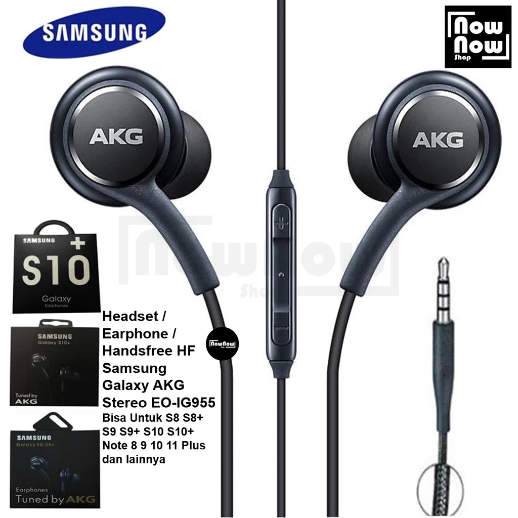 Headset Earphone Handsfree HF Samsung Galaxy AKG Stereo EO-IG955 S8 S8+ S9 S9+ S10 S10+ Note 8 9 10 11 Plus Handset Hansfree Earbud Strong Super Bass Universal Jack Audio 3.5 mm A52 A51 A52s 5G A21 A21s A31 A32 A71 A72 A11 A12 M11 M21 M21s M31 M31s M51