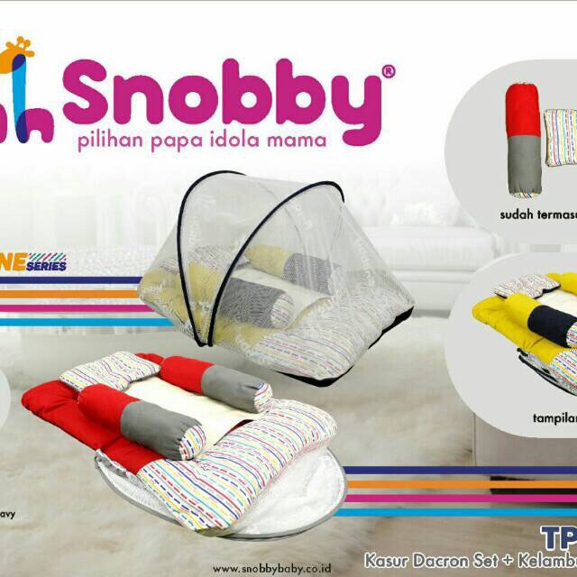 Kasur lipat bayi snobby line series + kelambu / kasur lantai snobby line series