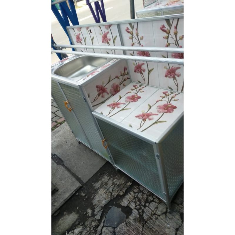 RAK KOMPOR WASTAFEL KERAMIK 3 PINTU (RAK CUCI PIRING)