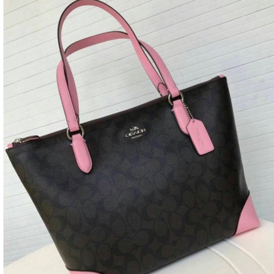  Coach  original 29208 Tas  Belanja Motif  Bunga  Logo Old 