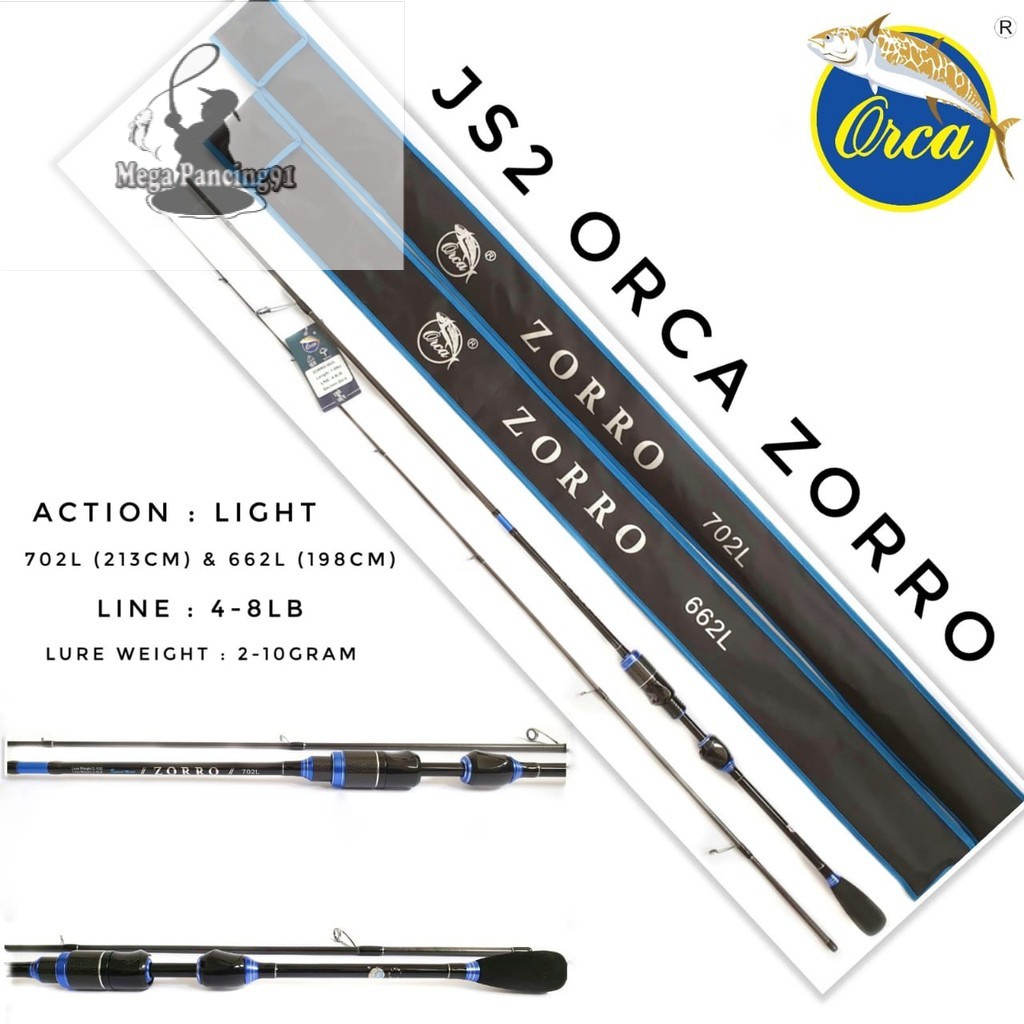 TERMURAH ~ Joran Casting Spinning Orca Zorro 180 198 210 Terbaik Japan Style Murah
