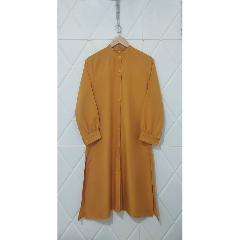 Long Tunik Wanita Kancing depan Tersedia Dalam 3 ukuran M L &amp; XL