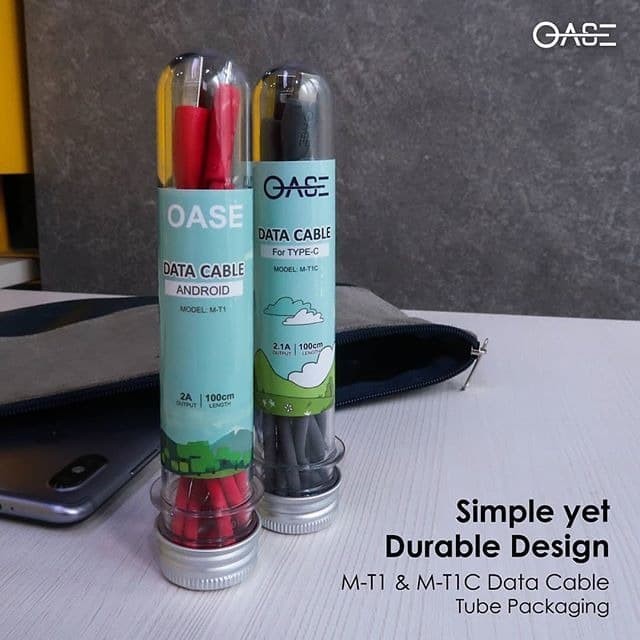OASE Micro USB Type C Data Cable Kabel Data Tipe C - Biru