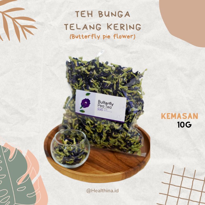 (10gram) Teh virall Bunga  telang kering ready Makassar teh biru / teh ungu menjaga kesehatan mata teh murah cod Makassar