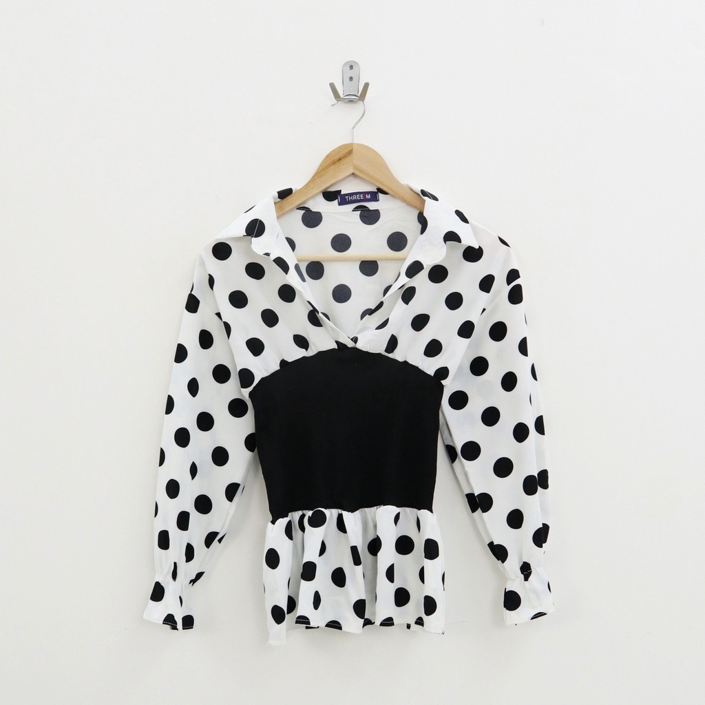 Defa dots top blouse - Thejanclothes