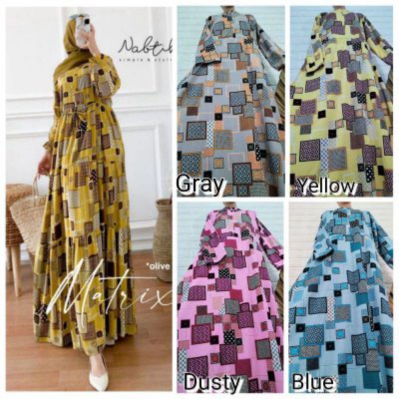 GAMIS HYGET JUMBO BUSUI/MOTIF ETNIC MATRIX/TERBARU TERLARIS