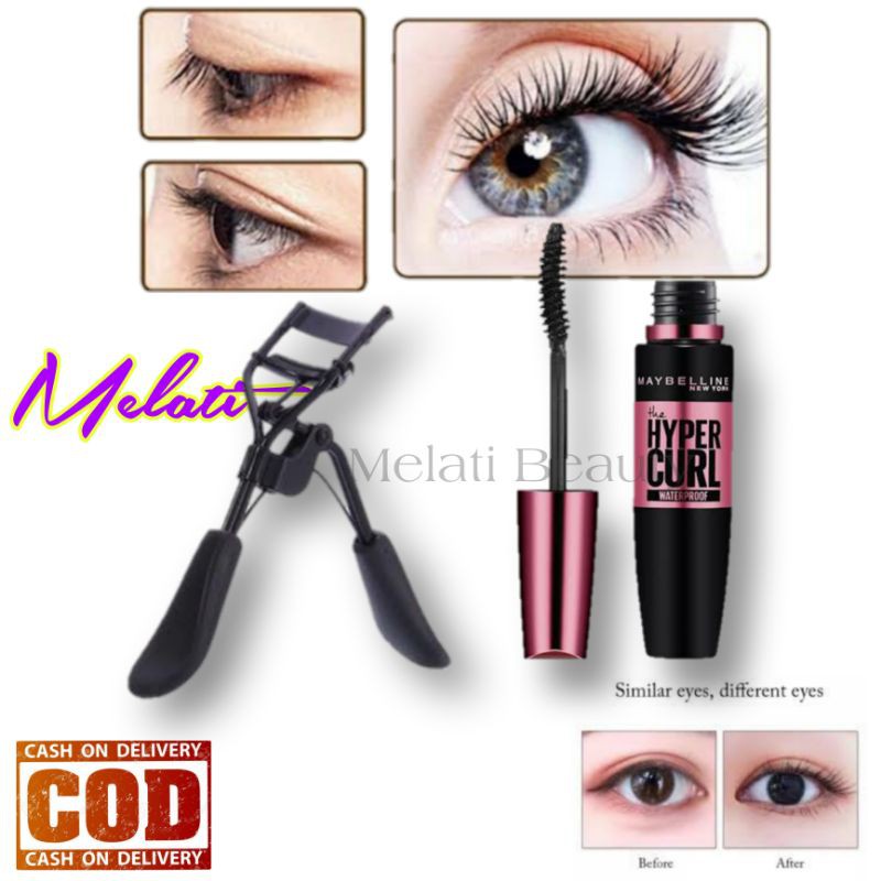 Paket Kecantikan Mata / Maskara Maybelline Hypercurl / Pelentik BuluMata