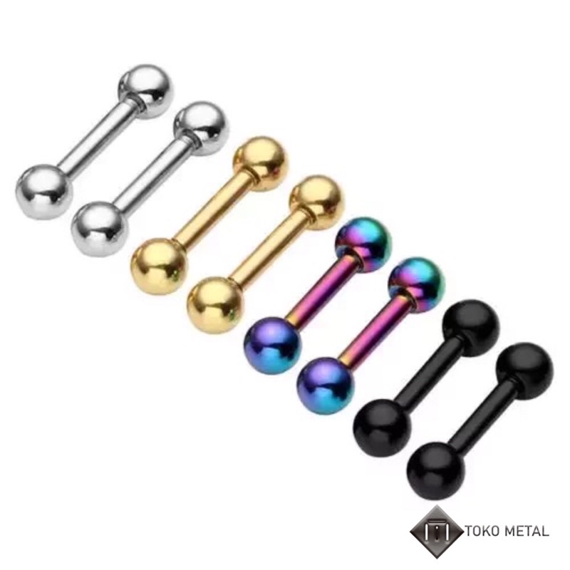 Anting Tindik 100% Titanium Kualitas Tinggi Pircing Barbel Pria/Wanita [Toko Metal]