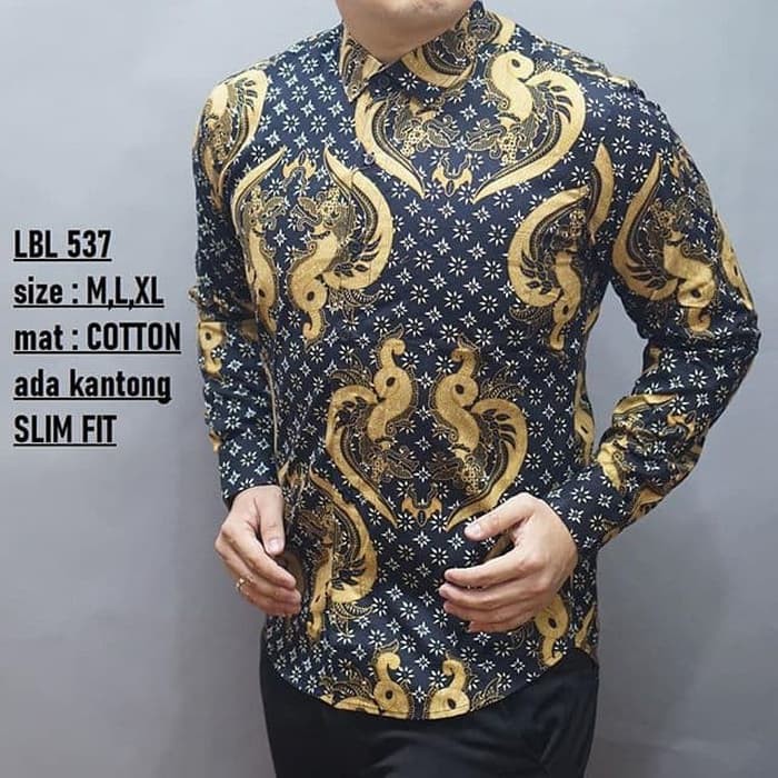 KEMEJA BATIK SLIMFIT LBL 537 KEMEJA LENGAN PANJANG BAHAN KATUN