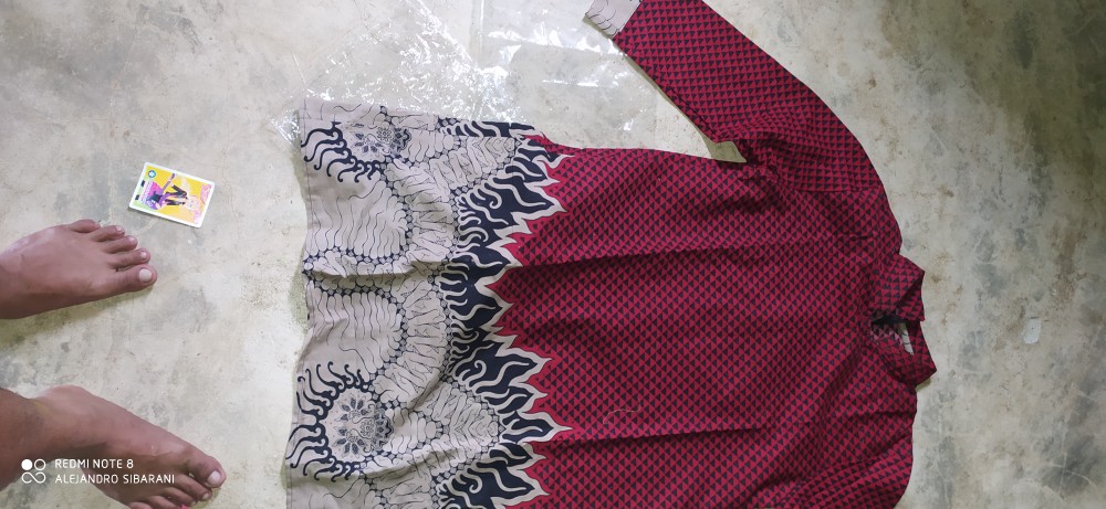 Batik Couple Keluarga Sania Ruffle Ori Ndoro Jowi Dnt Motif Bara Merah