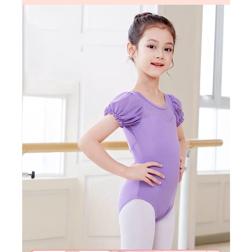 LEOTARD LENGAN BALLON PUFFY SLEEVES BALLET BALET BODYSUIT OUTFIT ANAK