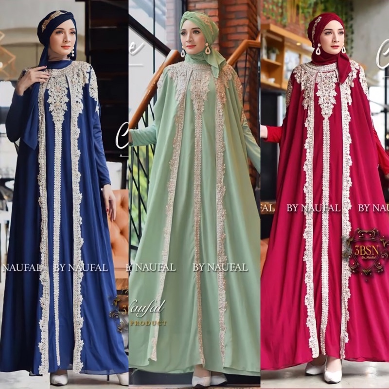 Kaftan Celline | Kaftan Wanita | Dress Kaftan | Kaftan Putih | Kaftan Modern | Kaftan Jumbo