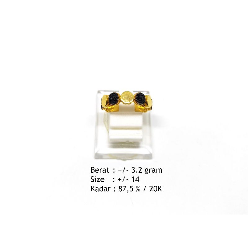 Cincin wanita bulat permata hitam 875
