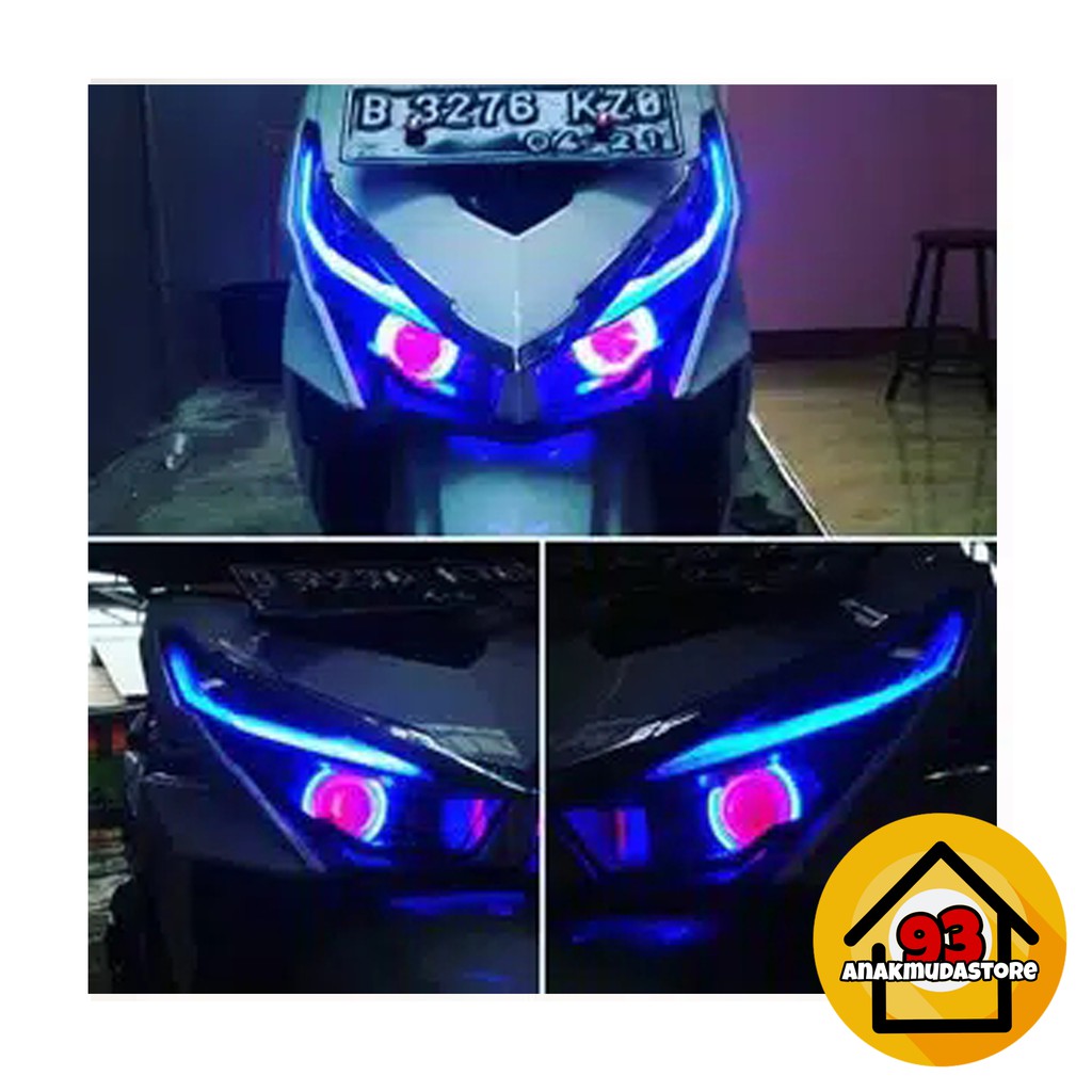 LA02 Lampu Alis Selang 2 Mode Lampu DRL Senja LED 30 Variasi Lampu CBR NMax AEROX PCX Vario Beat Shopee Indonesia