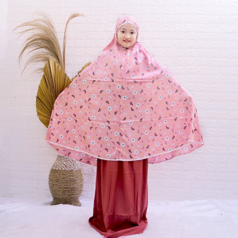 Mukena Anak Tanggung Rayon / Mukena Remaja Traveling Bahan Rayon Premium / Mukena Anak Warna Pink