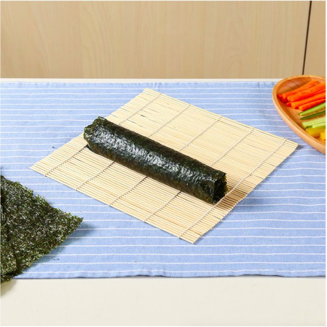 Tikar Penggulung Sushi Makisu Bamboo Roll Rolling Mat Gulungan Nasi Sushi Kimbap Tikar Sushi Bamboo