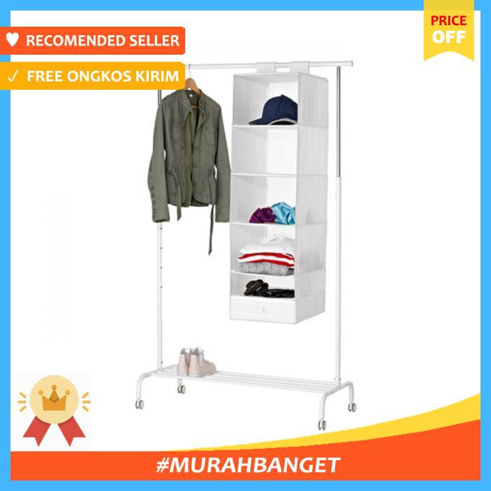 Tempat Pakaian - Kotak Gantungan Rak Baju 6 Susun Ikea Skubb Rak - Tempat Penyimpanan