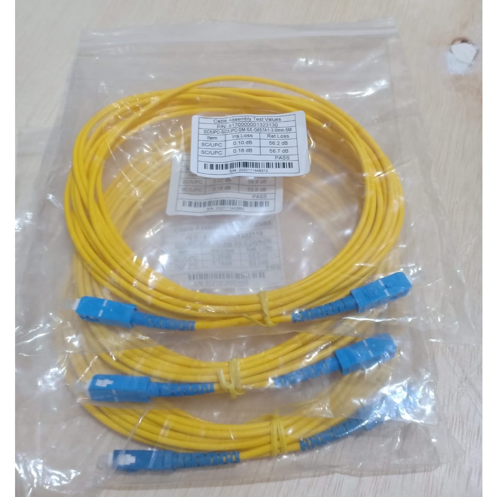 Patchord / Patchcord SC-SC UPC 5 Meter 3mm Simplex Pabrikan