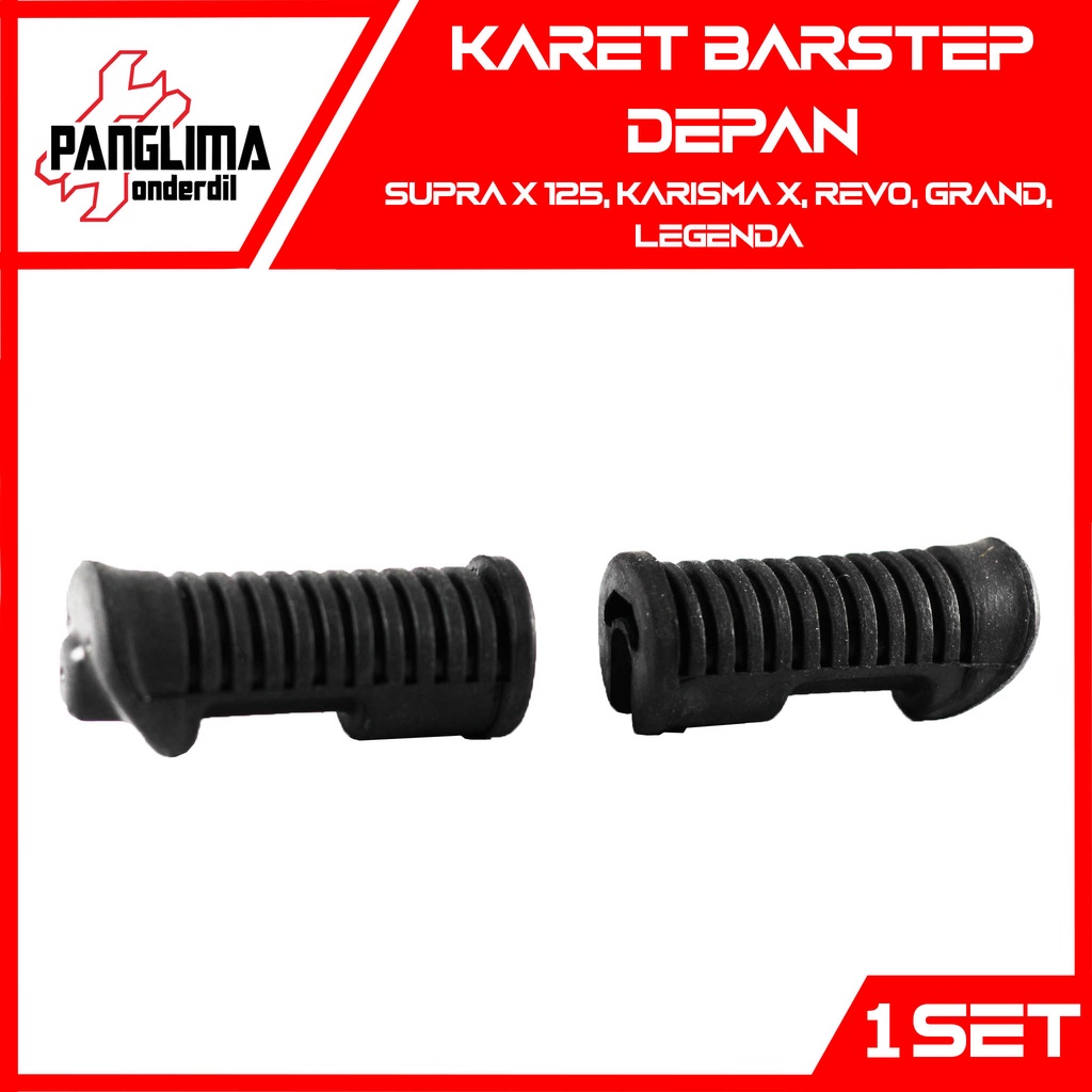 Karet Barstep Depan Supra-X 100-X125-Fit New &amp; Karisma-X &amp; Revo &amp; Grand &amp; Legenda Footstep-Foot-Kaki-Bar Step Injekan-Pijakan 1 Set-2 Pcs