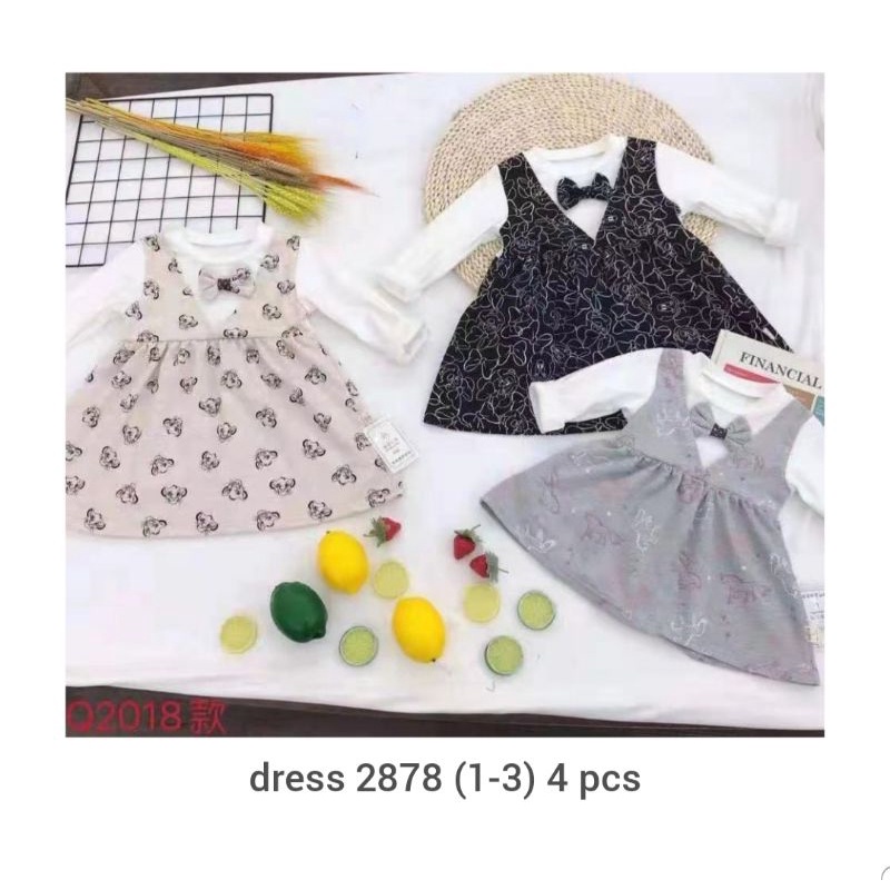 grosir 4 pcs dress anak import