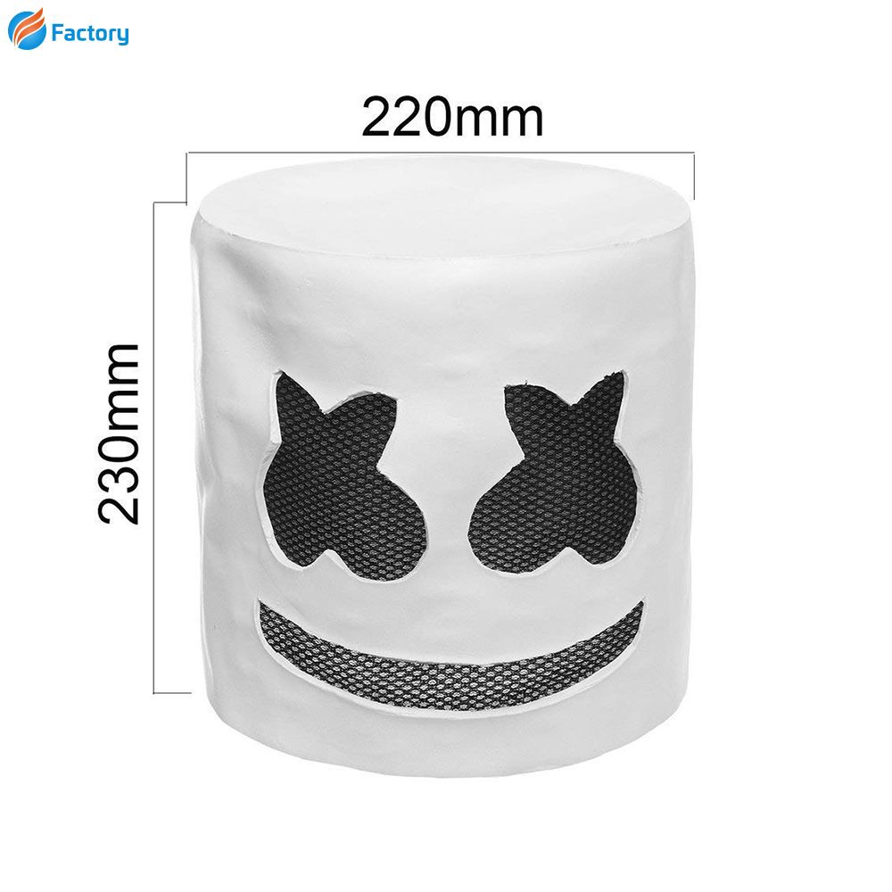 Topeng Full Head Marshmello DJ Dengan Lampu LED Untuk Kostum Halloween Cosplay