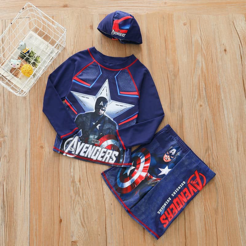 Baju renang anak laki laki motif avenger atasan+bawahan