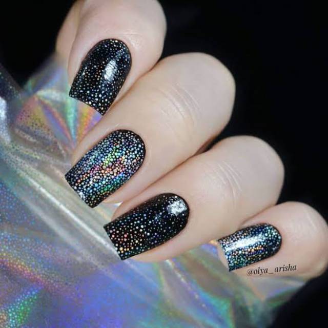 STIKER KUKU HOLOGRAM NAIL ART STICKER NAIL TRANSFER STICKER FOIL PAPER/ KERTAS FOIL KUKU