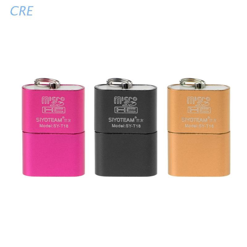 Cre Adapter Card Reader Micro Sd / Tf Usb 2.0 Mini Portable Bahan Aluminum Alloy