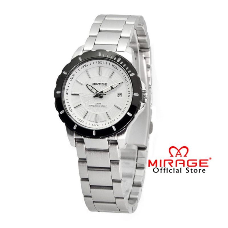JAM TANGAN WANITA SILVER MIRAGE WATER PROFF JAM TANGAN WANITA MIRAGE ORIGINAL_JAM TANGAN WANITA SILVER PLAT HITAM_JAM TANGAN CEWEK MIRAGE ANTAI STAINLIS STEL  FITUR TANGGAL_JAM TANGAN KASUAL WANITA TERLARIS JAM TANGAN WANITA MIRAGE