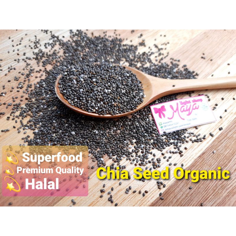 

Chia seed organic superfood halal biji chia sejenis selasih makanan menu diet sehat keto vegan vegetarian murah