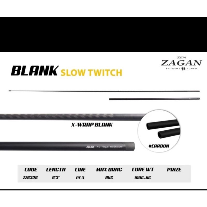 blank joran set bahan carbon Zen zagan orginal hanya blank saja