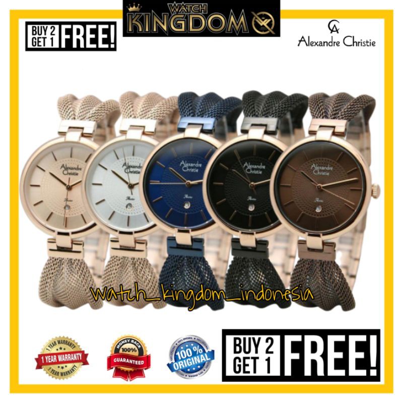 Terbaru Jamtangan wanita Alexandre christie ac2872 / ac 2872 / 2872 Original garansi resmi 1thn