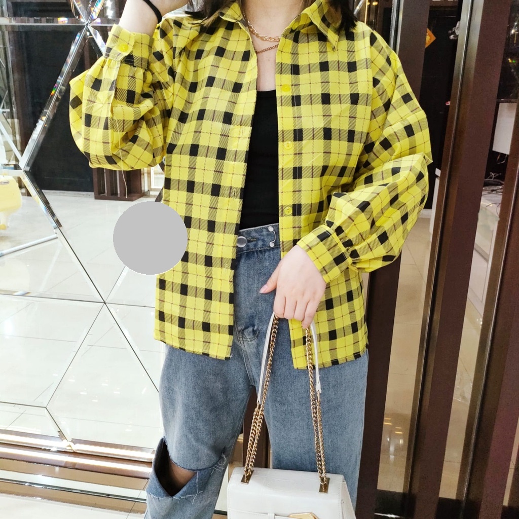 FDM-RR- KEMEJA OSLIN OVERSIZE WANITA / KEMEJA WANITA-KUNINg