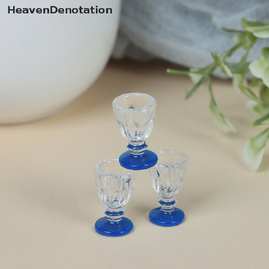 (Heavendenotation) 4pcs Miniatur Gelas Wine / Bir Transparan Untuk Dekorasi Rumah Boneka