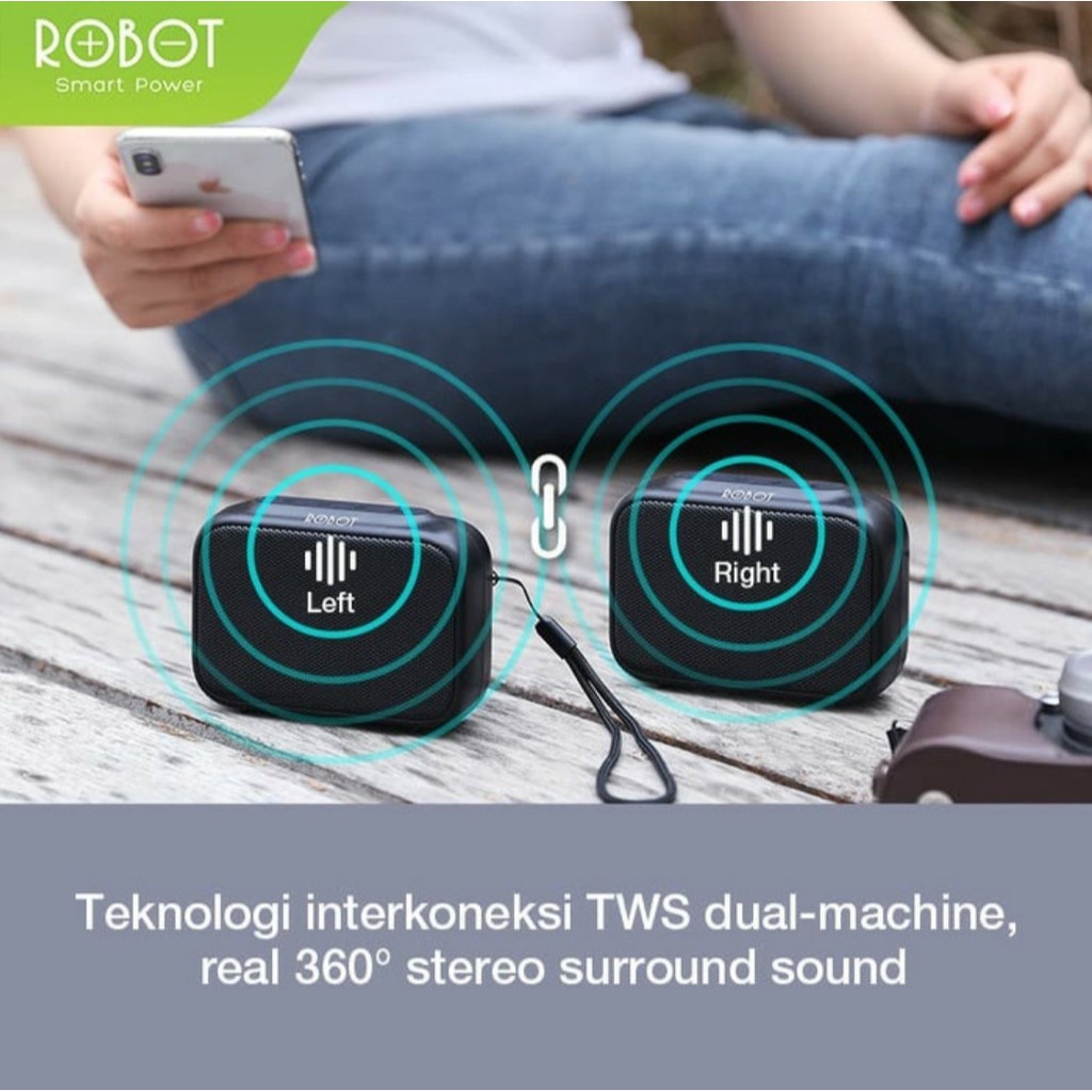 Robot RB100 Dots Bluetooth Speaker portable wireless micro sd usb