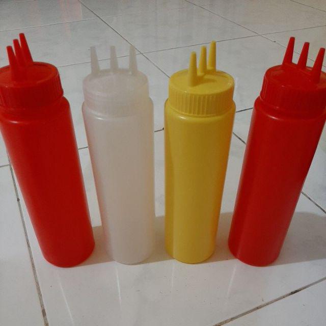 Ready Stock Botol Dispenser Saus Tomat / 3 Lubang 12-24 Oz Bahan Plastik
