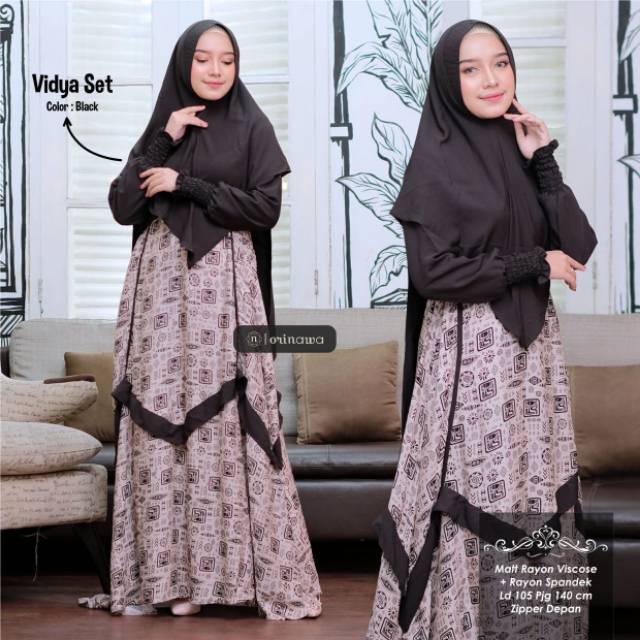 Gamis Syari Set Hijab VIDYA Set Original by Ori NAWA