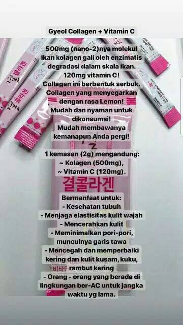 GYEOL COLLAGEN LEMONA COLLAGEN SERBUK+VITAMIN C /KOLAGEN KOREA/MEMUTIHKAN KULIT/MINYAK IKAN