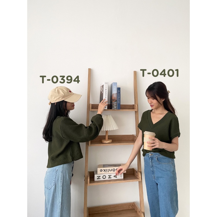 Kadaka T-0394 Sweater Crop Premium Cotton Emboss