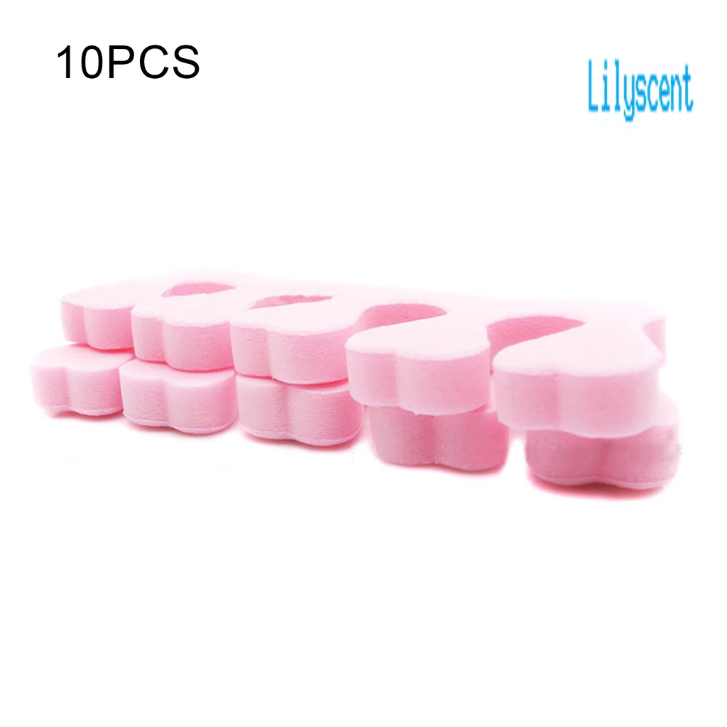 Lily 10Pcs Spons Lembut Pemisah Jari Kaki Untuk Manicure / Pedicure