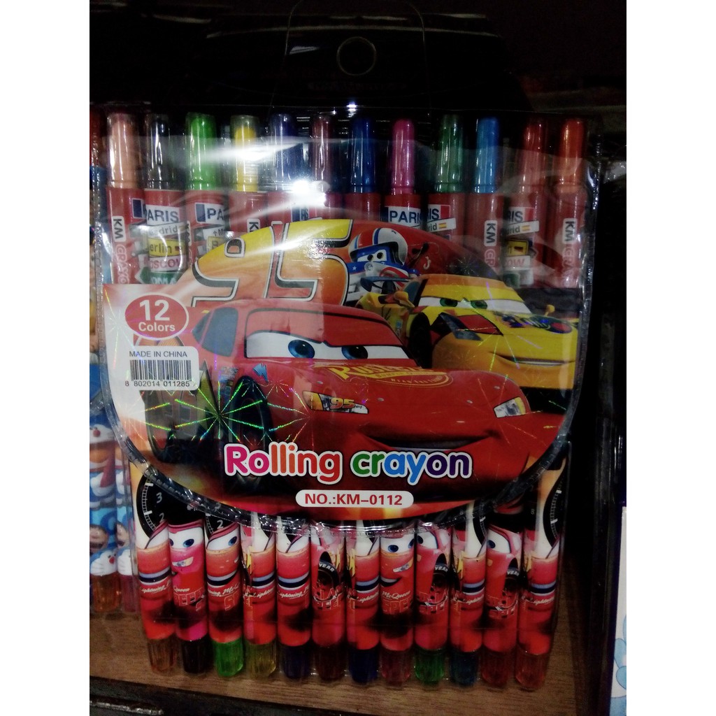 

Rolling Crayon Panjang 17cm / 12pc Krayon Putar Karakter